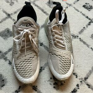 White Nike running shoes